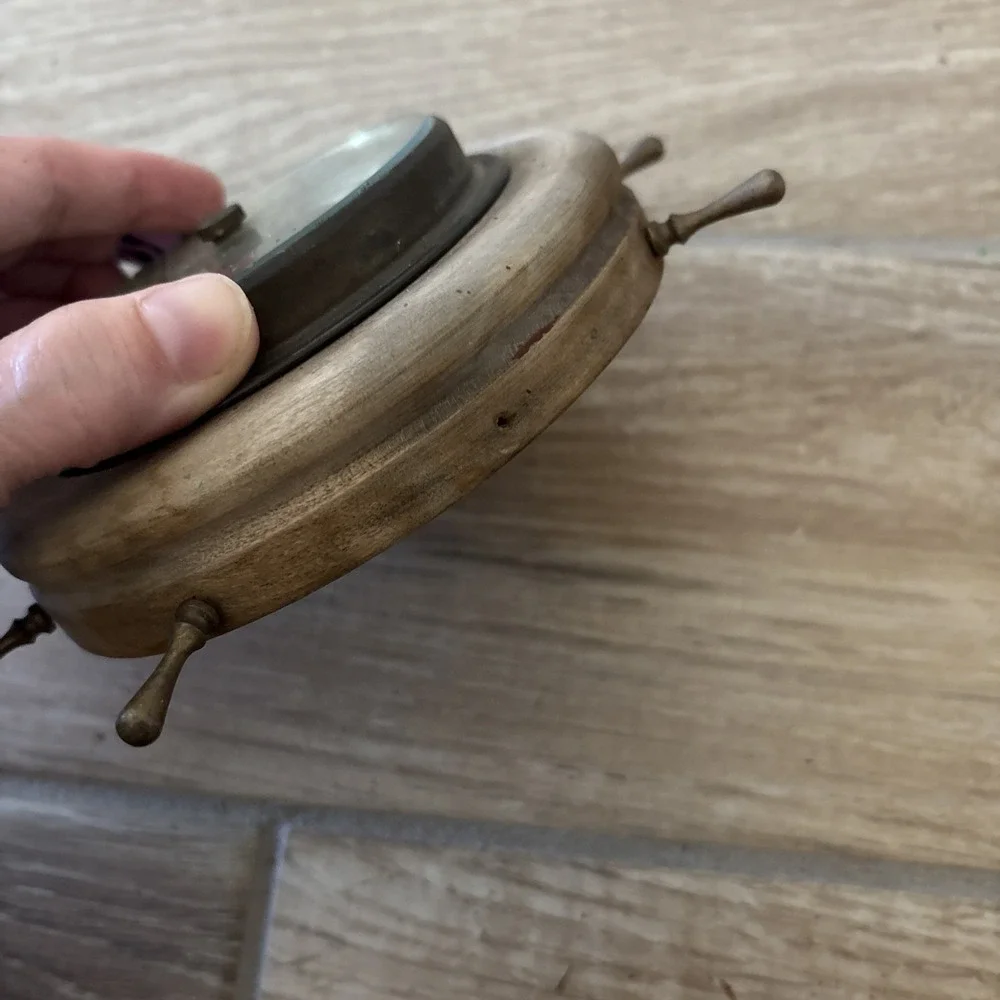 Antique West German Nautical Wheel Stormy‎ Rain Change Fair Very Dry -Parts Only